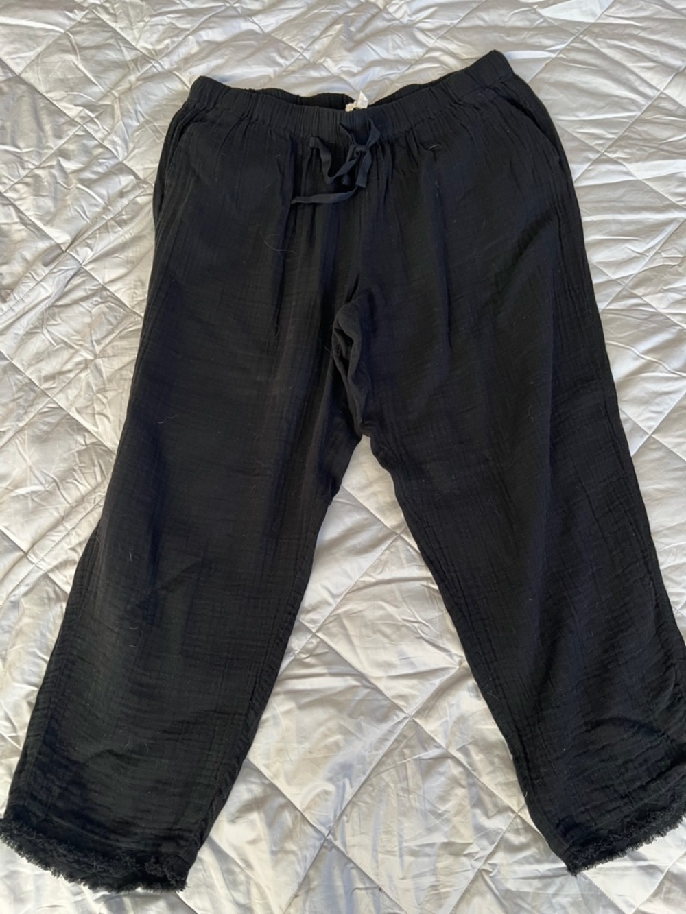 Eileen Fisher  Women’s Organic Cotton Gauze Black Casual Pant
